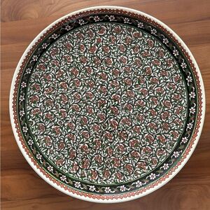 Vintage 1970 Handcrafted Kutahya Turkish Floral Ceramic Plate. Traditional.
